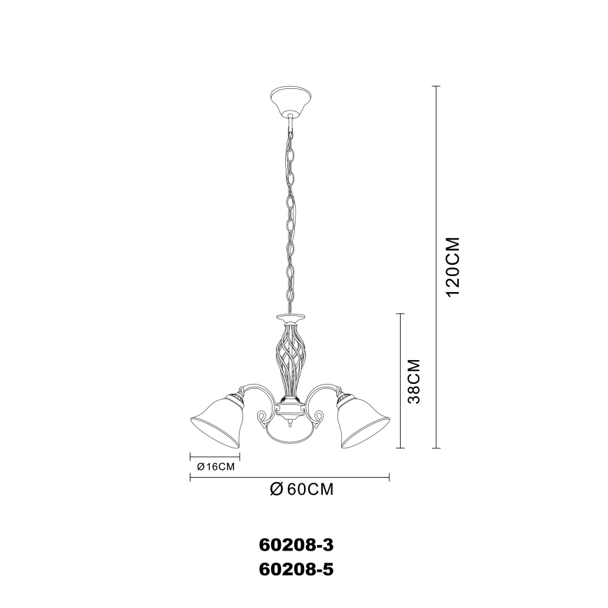 Globo - Hängeleuchte an Kette 3xE27/60W/230V