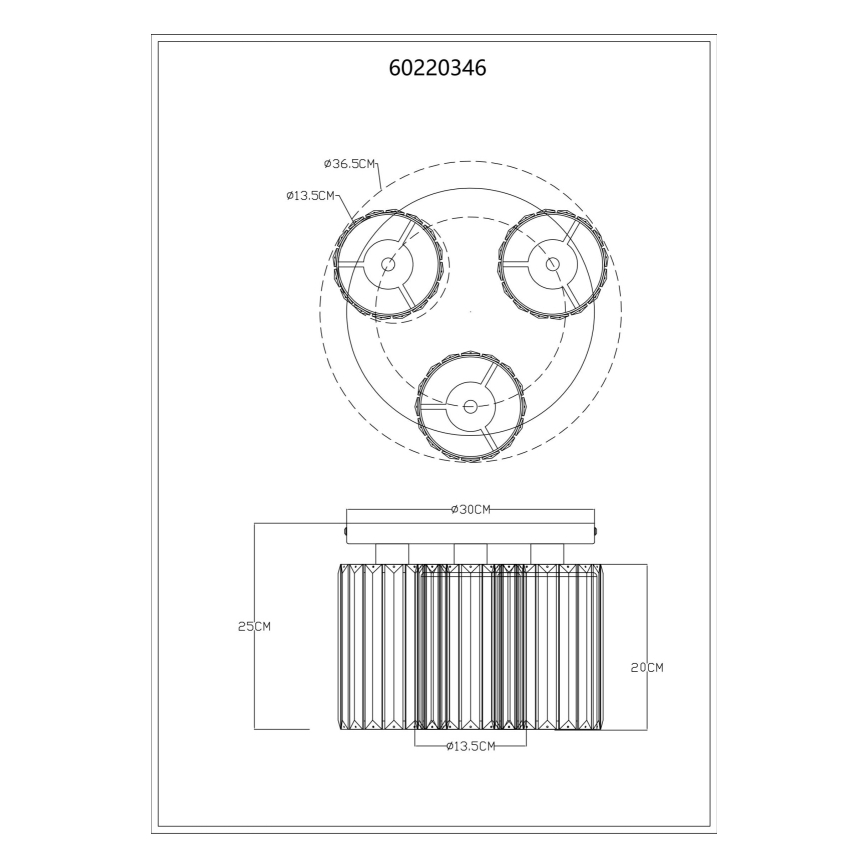 Globo - Plafonnier 3xE27/60W/230V d. 35 cm