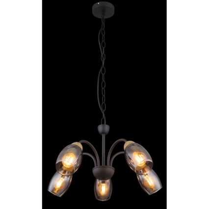 Globo - Lampadario a sospensione con catena 5xE14/25W/230V