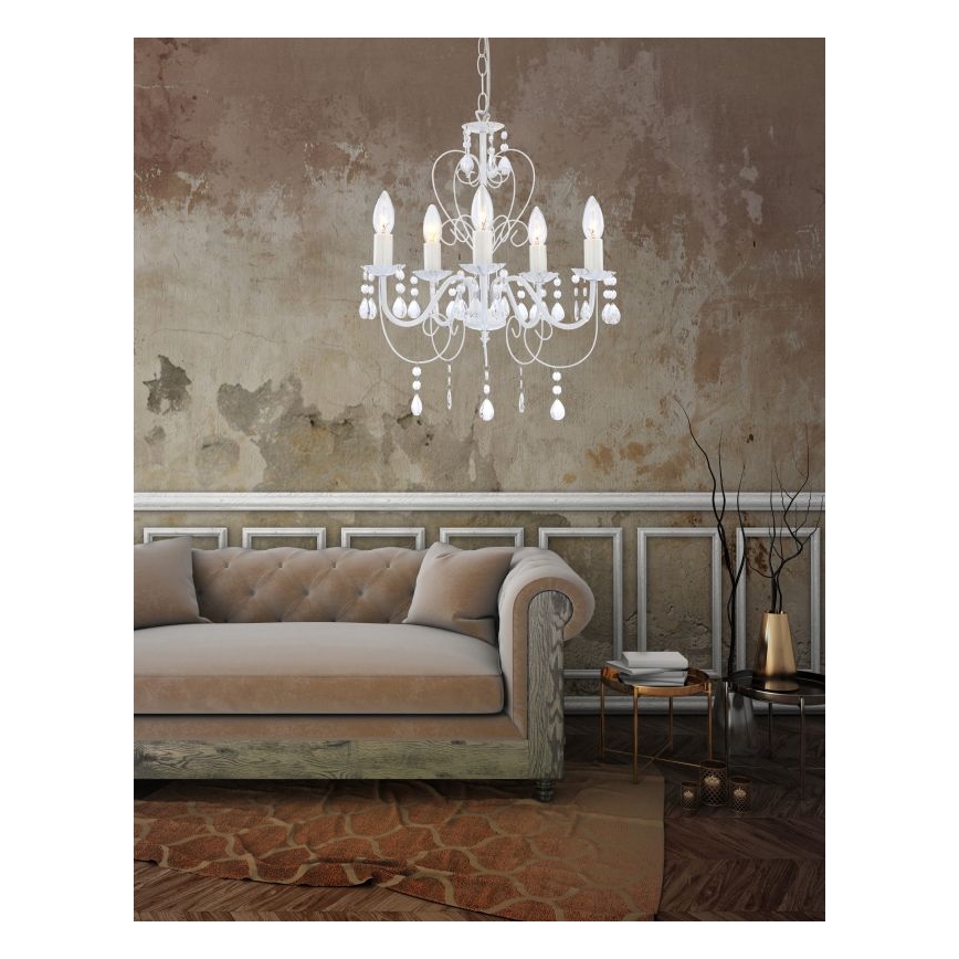 Globo - Lampadario a sospensione con catena 5xE14/40W/230V