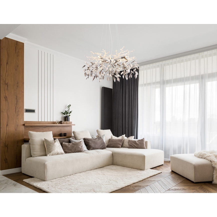 Globo - Kronleuchter an Aufhängung 8xG9/8W/230V d 61 cm glänzendes Chrom