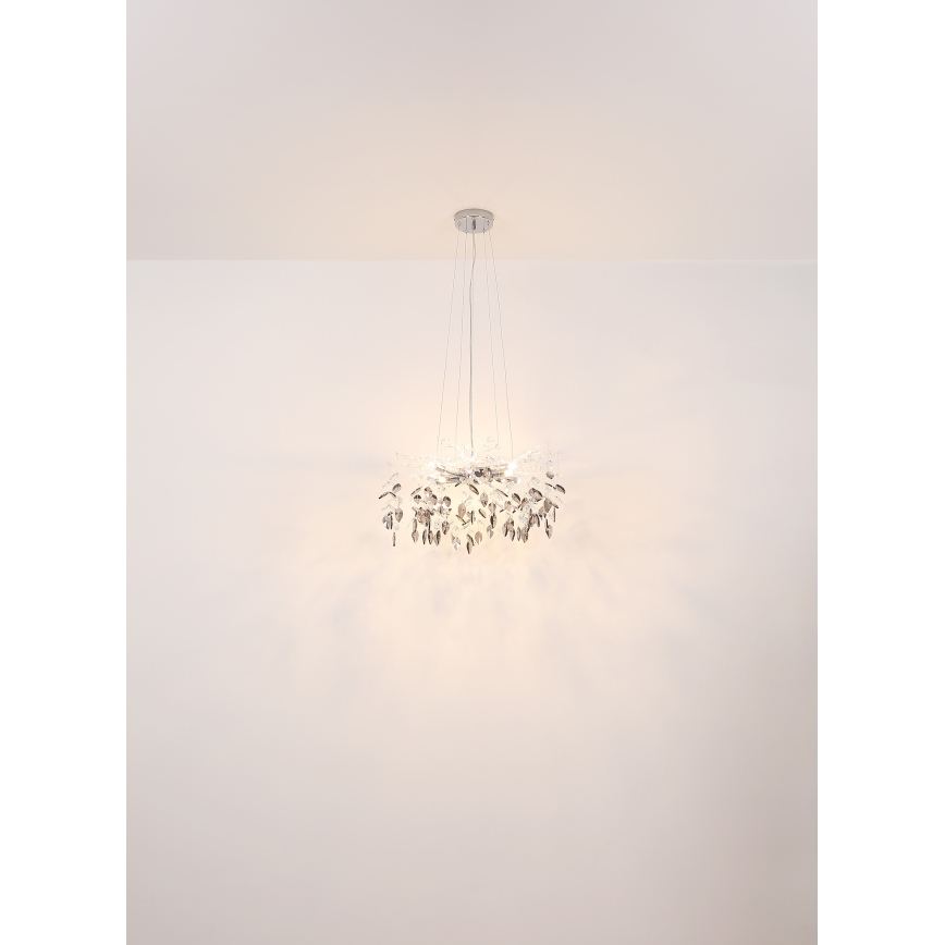 Globo - Kronleuchter an Aufhängung 8xG9/8W/230V d 61 cm glänzendes Chrom