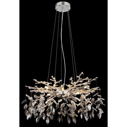Globo - Kronleuchter an Aufhängung 8xG9/8W/230V d 61 cm glänzendes Chrom
