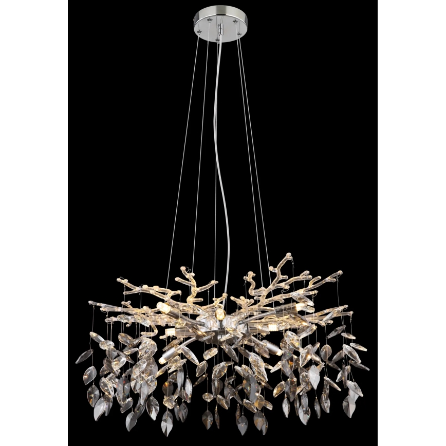 Globo - Kronleuchter an Aufhängung 8xG9/8W/230V d 61 cm glänzendes Chrom