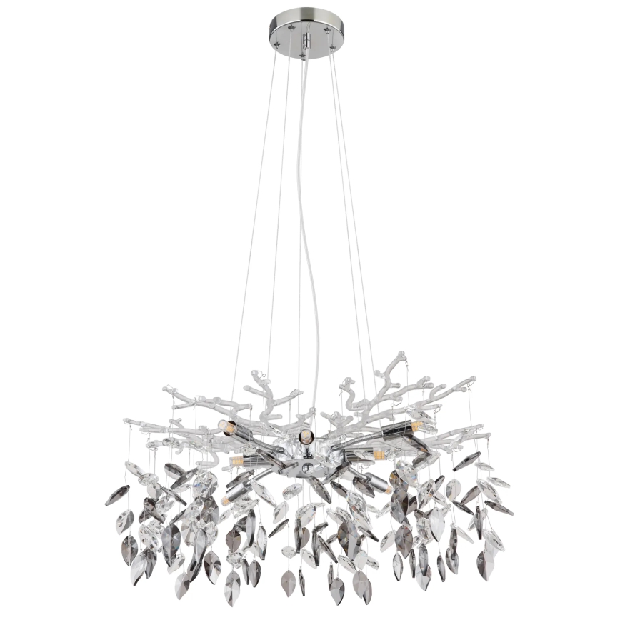 Globo - Kronleuchter an Aufhängung 8xG9/8W/230V d 61 cm glänzendes Chrom