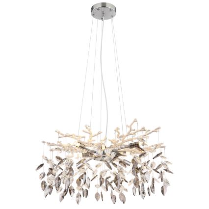 Globo - Kronleuchter an Aufhängung 8xG9/8W/230V d 61 cm glänzendes Chrom