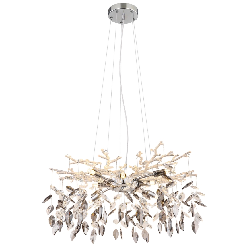 Globo - Kronleuchter an Aufhängung 8xG9/8W/230V d 61 cm glänzendes Chrom