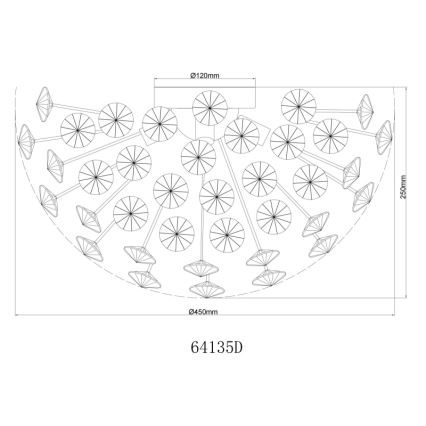 Globo - Plafonnier LED 4xG9/3,5W/230V d. 45 cm doré
