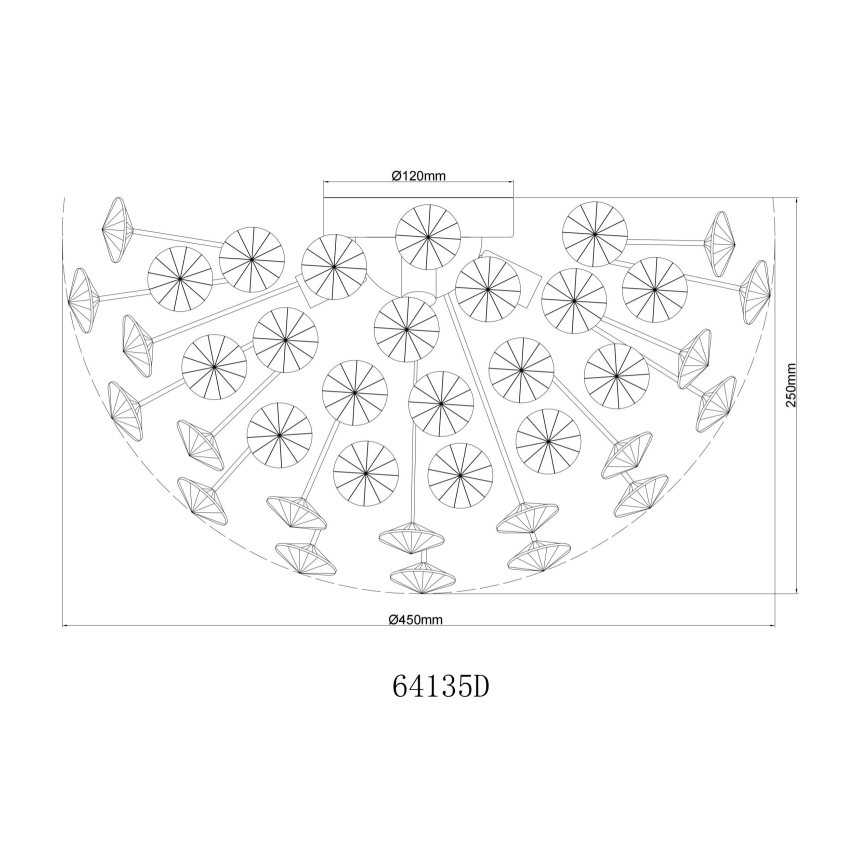 Globo - Plafonnier LED 4xG9/3,5W/230V d. 45 cm doré