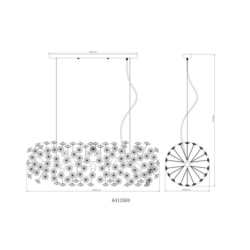 Globo - Suspension LED sur câble 12xG9/3,5W/230V dorée