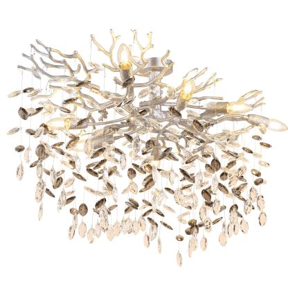 Globo - Lampadario a stelo 7xE14/40W/230V argento