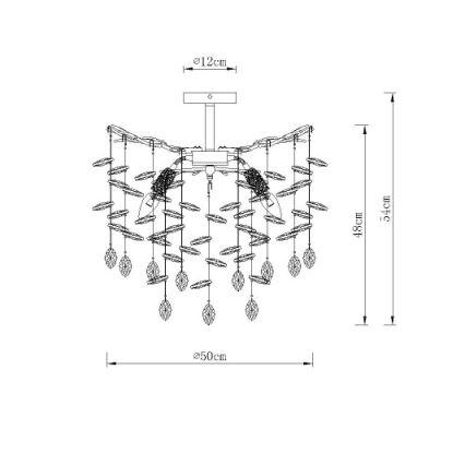 Globo - Kronleuchter an Stange 6xE14/40W/230V goldfarben