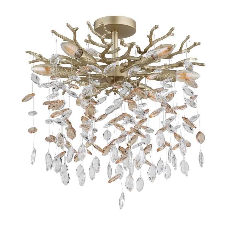 Globo - Lampadario a stelo 6xE14/40W/230V dorato