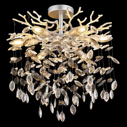 Globo - Lampadario su asta 6xE14/40W/230V argento