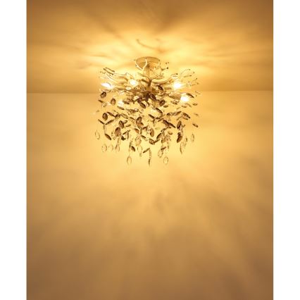 Globo - Lampadario su asta 6xE14/40W/230V argento