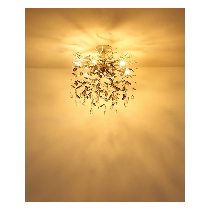 Globo - Lampadario su asta 6xE14/40W/230V argento