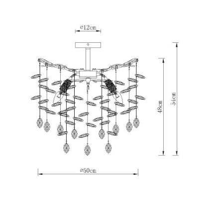 Globo - Lampadario su asta 6xE14/40W/230V argento