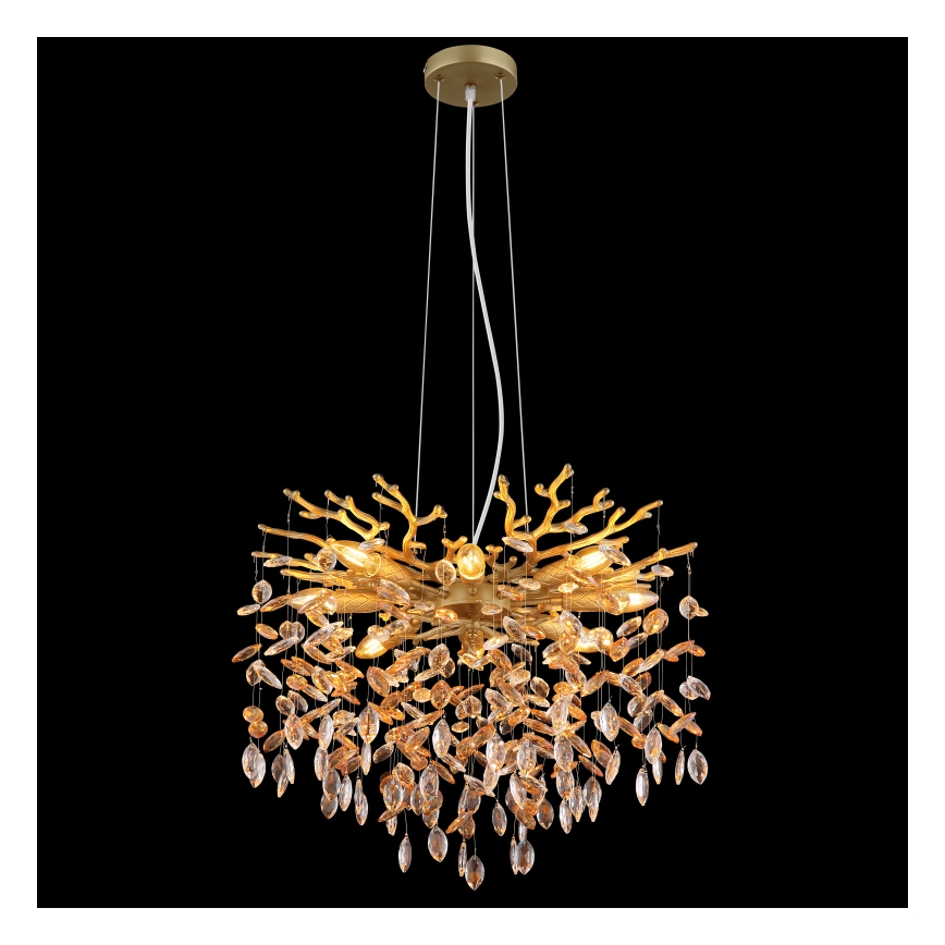 Globo - Lampadario sospeso con cavi 8xE14/40W/230V dorato