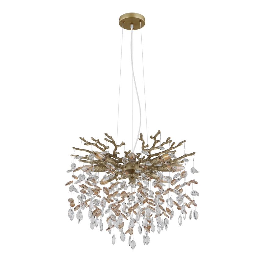 Globo - Lampadario sospeso con cavi 8xE14/40W/230V dorato