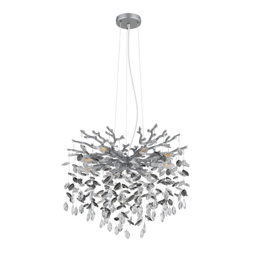 Globo - Lampadario sospeso su cavo 8xE14/40W/230V argento
