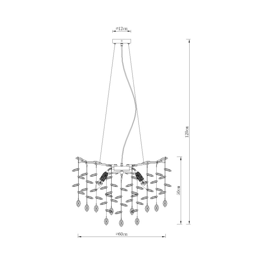 Globo - Lampadario sospeso su cavo 8xE14/40W/230V argento