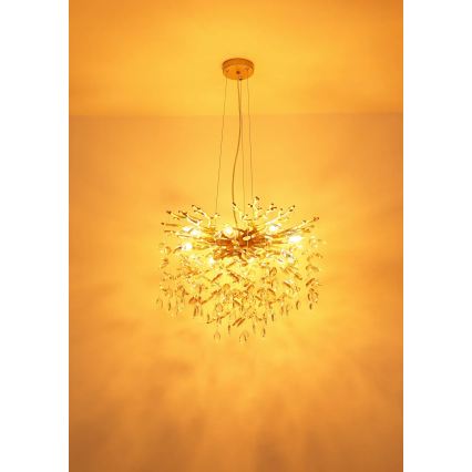Globo - Lampadario sospeso con cavo 10xE14/40W/230V dorato