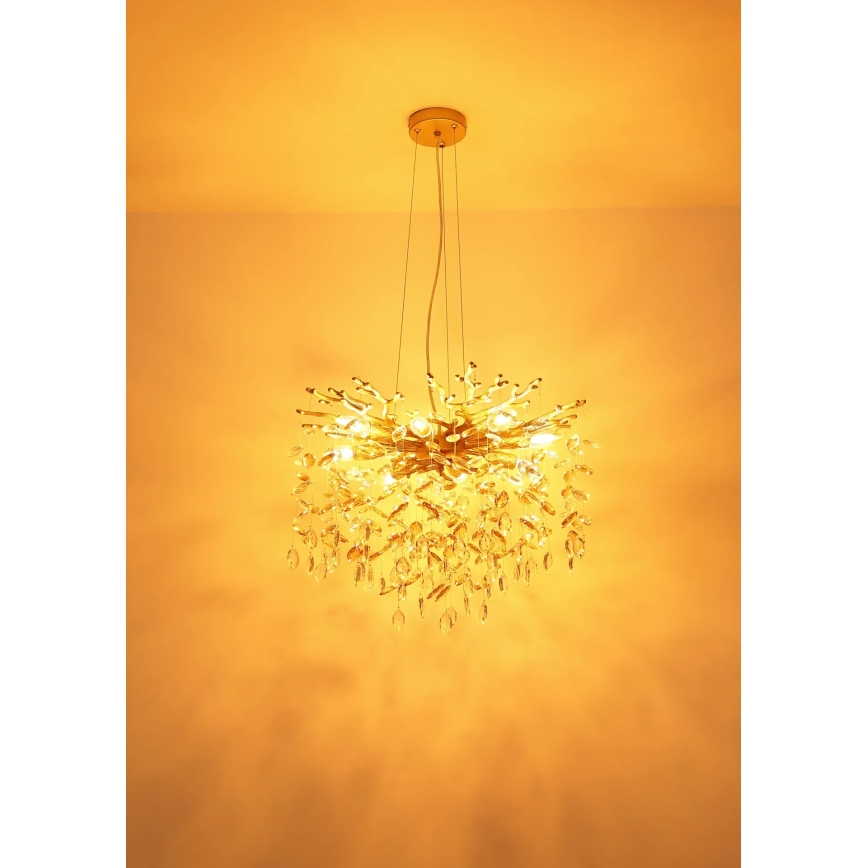 Globo - Suspension sur câble 10xE14/40W/230V dorée
