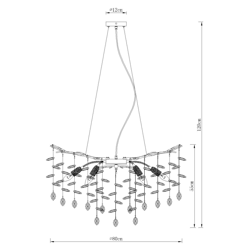 Globo - Suspension sur câble 10xE14/40W/230V dorée