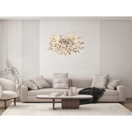 Globo - Lampadario a sospensione con cavo 10xE14/40W/230V argento