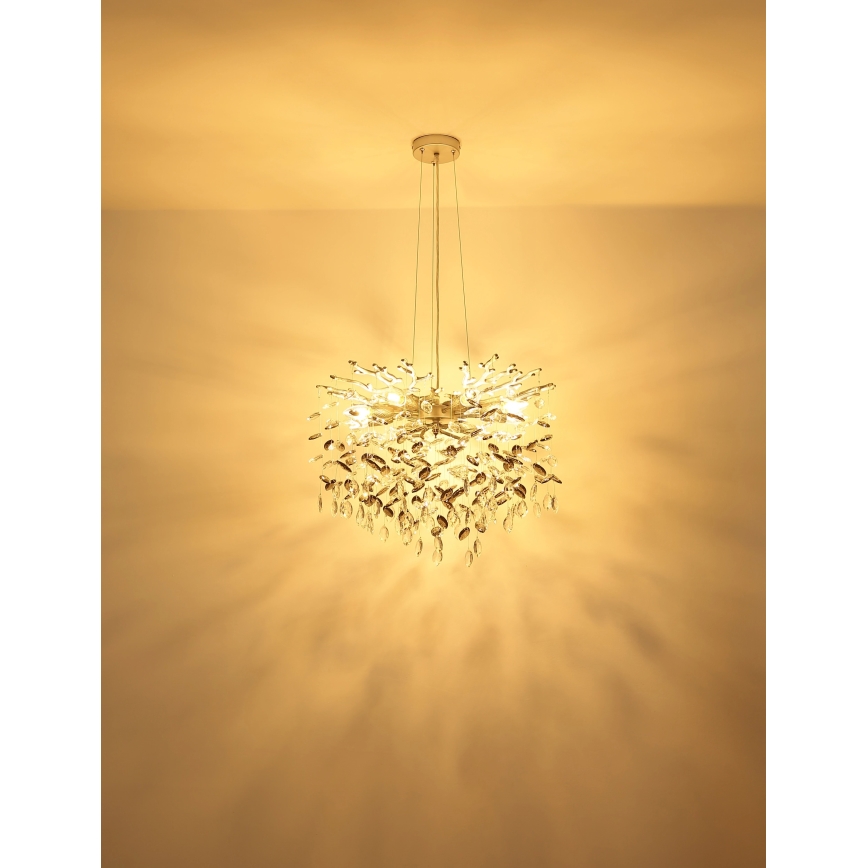 Globo - Lustre suspendu sur câbles 10xE14/40W/230V argenté
