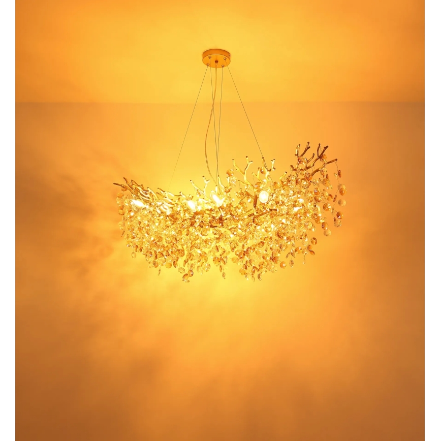 Globo - Lampadario sospeso su cavo 10xE14/40W/230V dorato