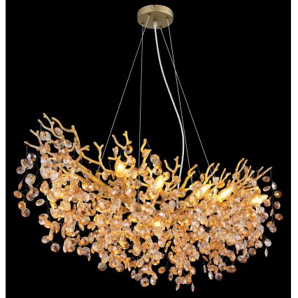 Globo - Lampadario sospeso su cavo 10xE14/40W/230V dorato