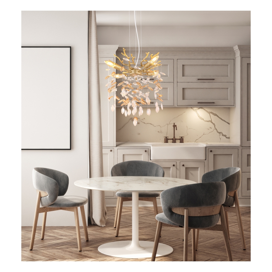 Globo - Suspension sur câble 4xE14/40W/230V doré