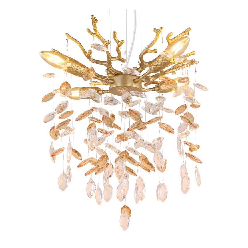 Globo - Hängeleuchte an Kabel 4xE14/40W/230V goldfarben