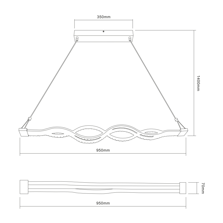 Globo - LED-dimmbare Pendelleuchte mit Seilaufhängung LED/30W/230V + Fernbedienung