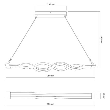 Globo 67109-30 - LED Dimmbare Kristall-Hängeleuchte PILLA 1xLED/30W/230V + Fernbedienung