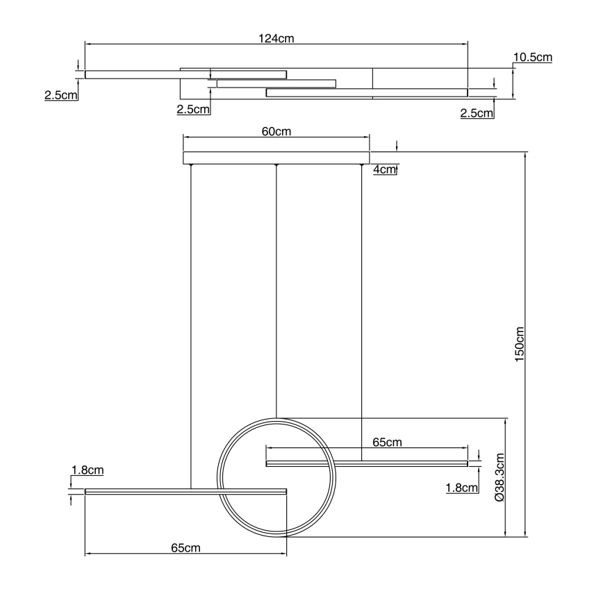 Globo - Lampadario LED a sospensione con filo dimmerabile BARRAL LED/50W/230V + T