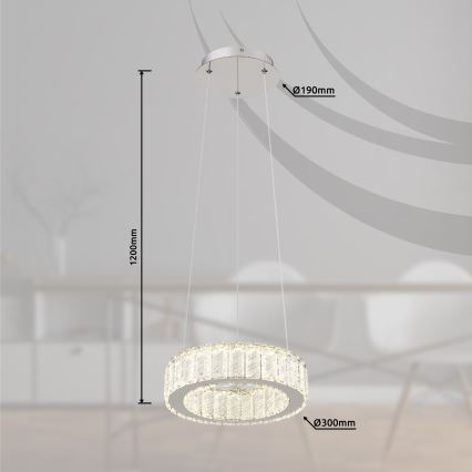 Globo - Lampadario dimmerabile a LED su cavo LED/30W/230V 2700-6000K diam. 30 cm + telecomando