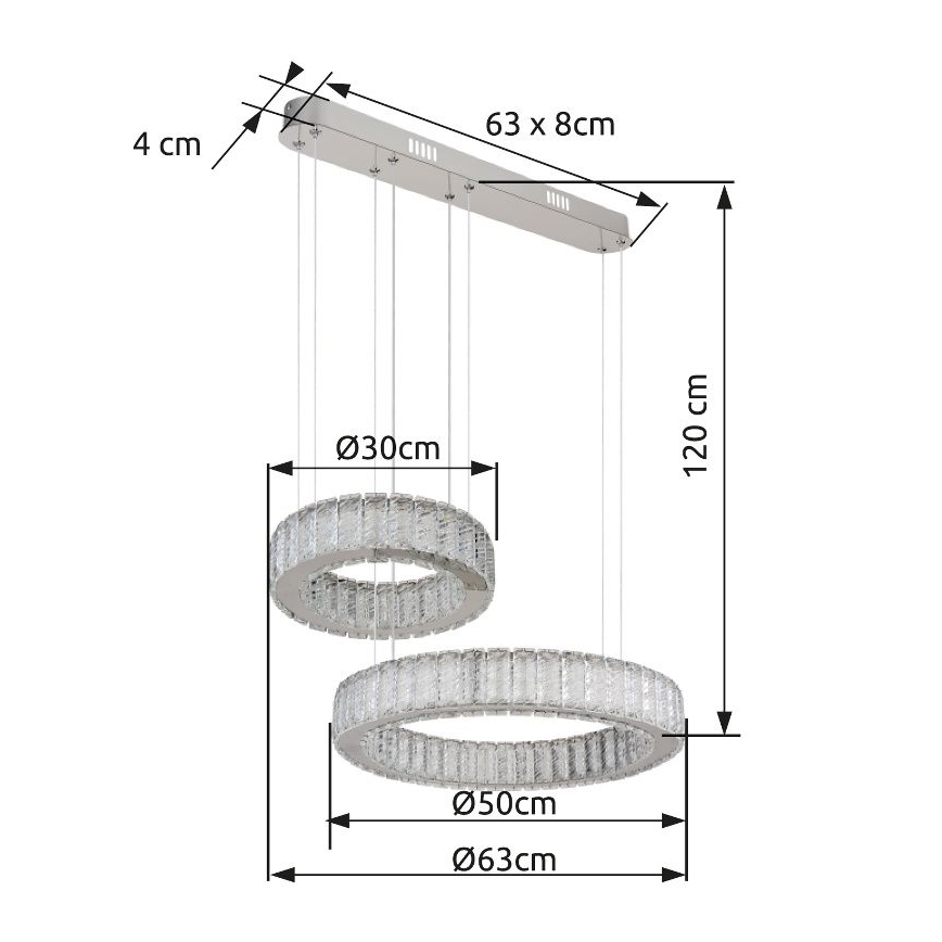 Globo - Lampadario a sospensione con filo LED dimmerabile LED/80W/230V 2700-6000K + telecomando