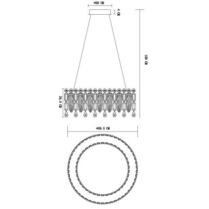 Globo - Lustre LED suspendu sur câble LED/58W/230V 2700-6000K + télécommande