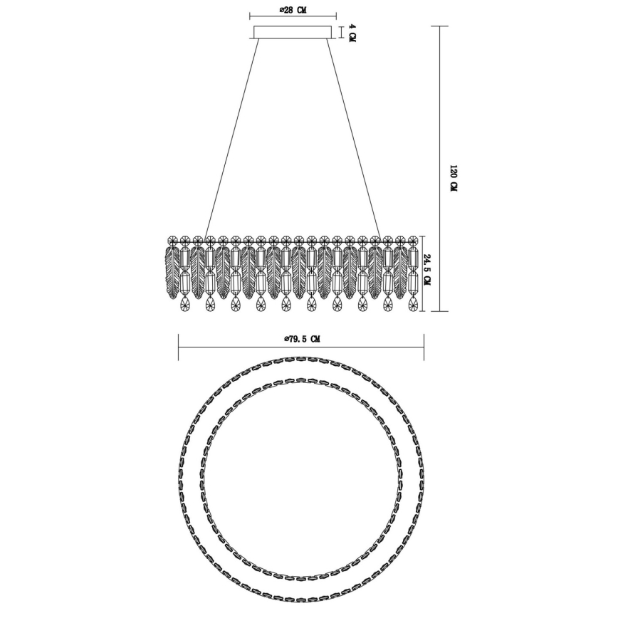 Globo - Dimmbare LED-Hängeleuchte mit Kabelaufhängung LED/78W/230V 2700-6000K + Fernbedienung