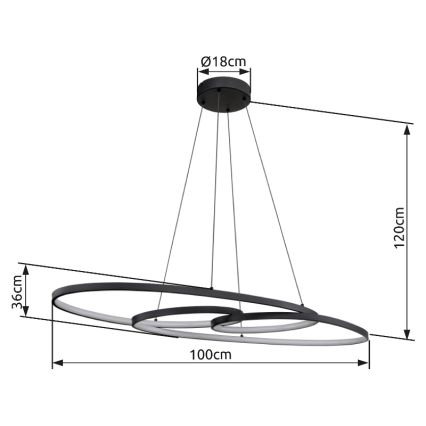 Globo - Lampadario LED a sospensione con filo LED/39W/230V 2700/4000/6500K