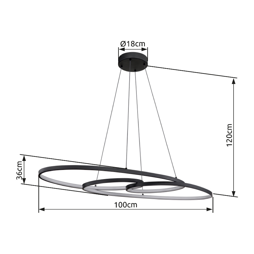 Globo - Lampadario LED a sospensione con filo LED/39W/230V 2700/4000/6500K
