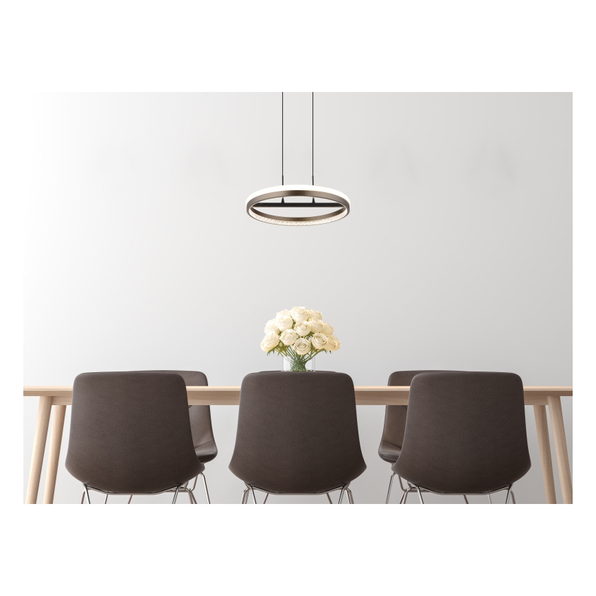 Globo - Lampadario LED a sospensione con filo LED/40W/230V 3000/4000/6000K diametro 39,7 cm marrone