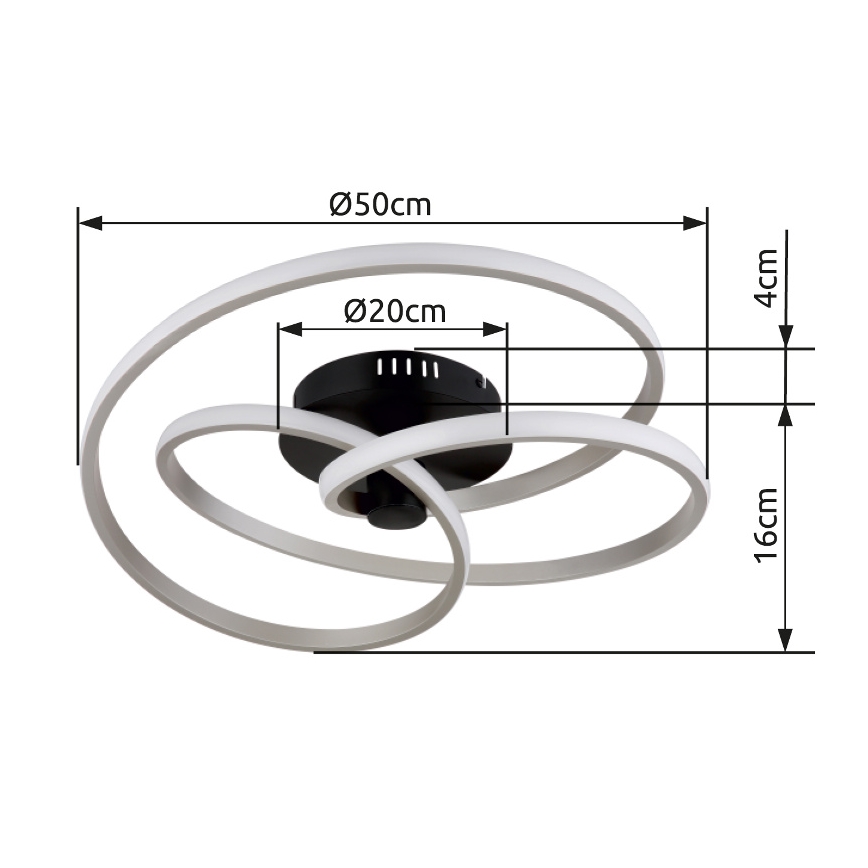 Globo - LED-Anbauleuchte LED/40W/230V 3000K matt Chrom/schwarz