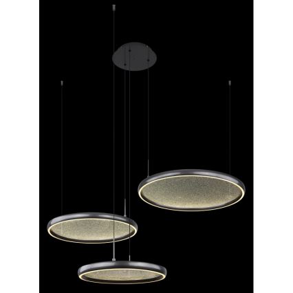 Globo - Lampadario a sospensione con filo LED dimmerabile LED/55W/230V 2700-6000K nero + telecomando