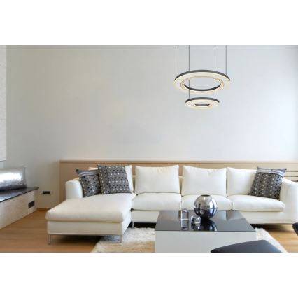 Globo - Suspension filaire à intensité variable LED/50W/230V 2700-6000K d. 50 cm noir + Télécommande