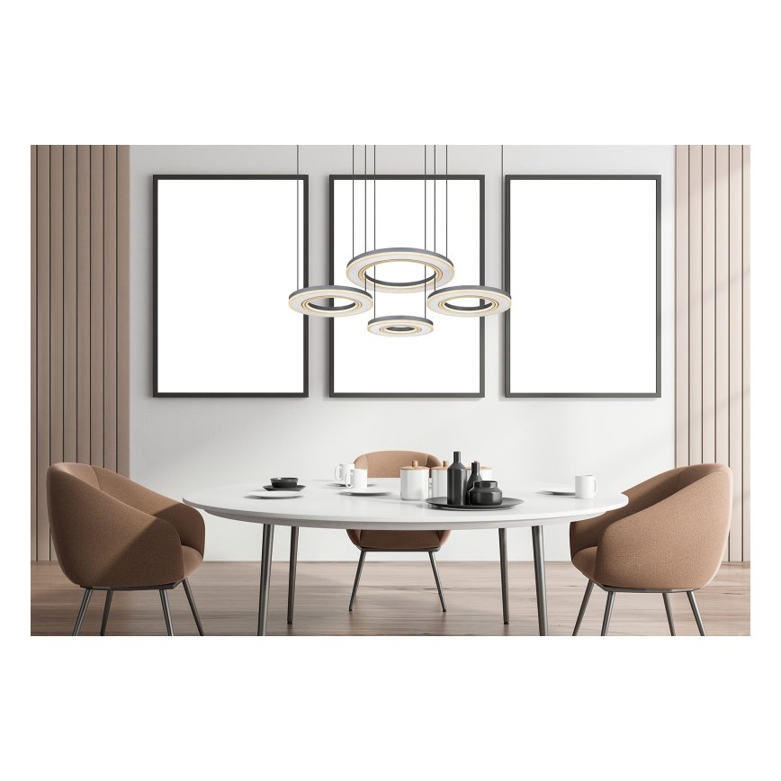 Globo - Lampadario a sospensione con filo LED dimmerabile LED/80W/230V 2700-6000K nero + telecomando