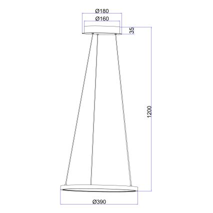 Globo - Suspension filaire LED/19W/230V