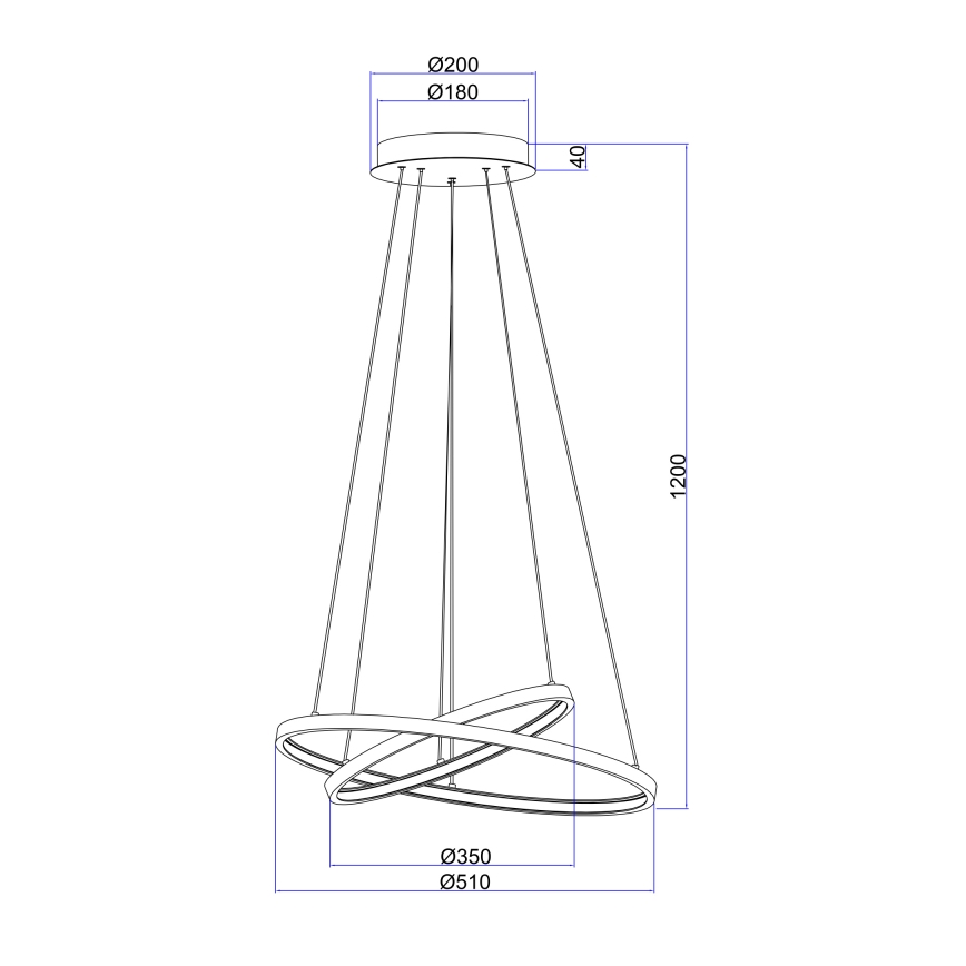 Globo - Suspension filaire à intensité variable 2xLED/21W/230V